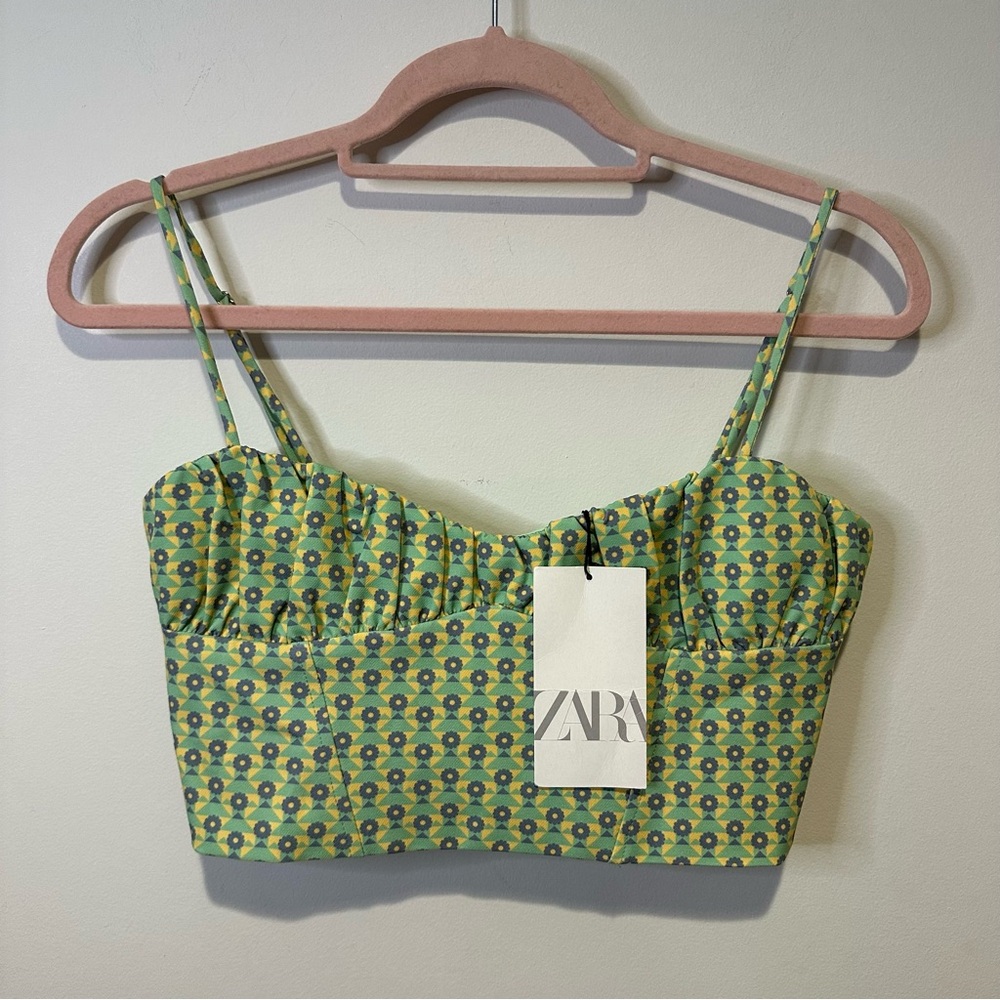 NWT zara cropped corset tank top size small